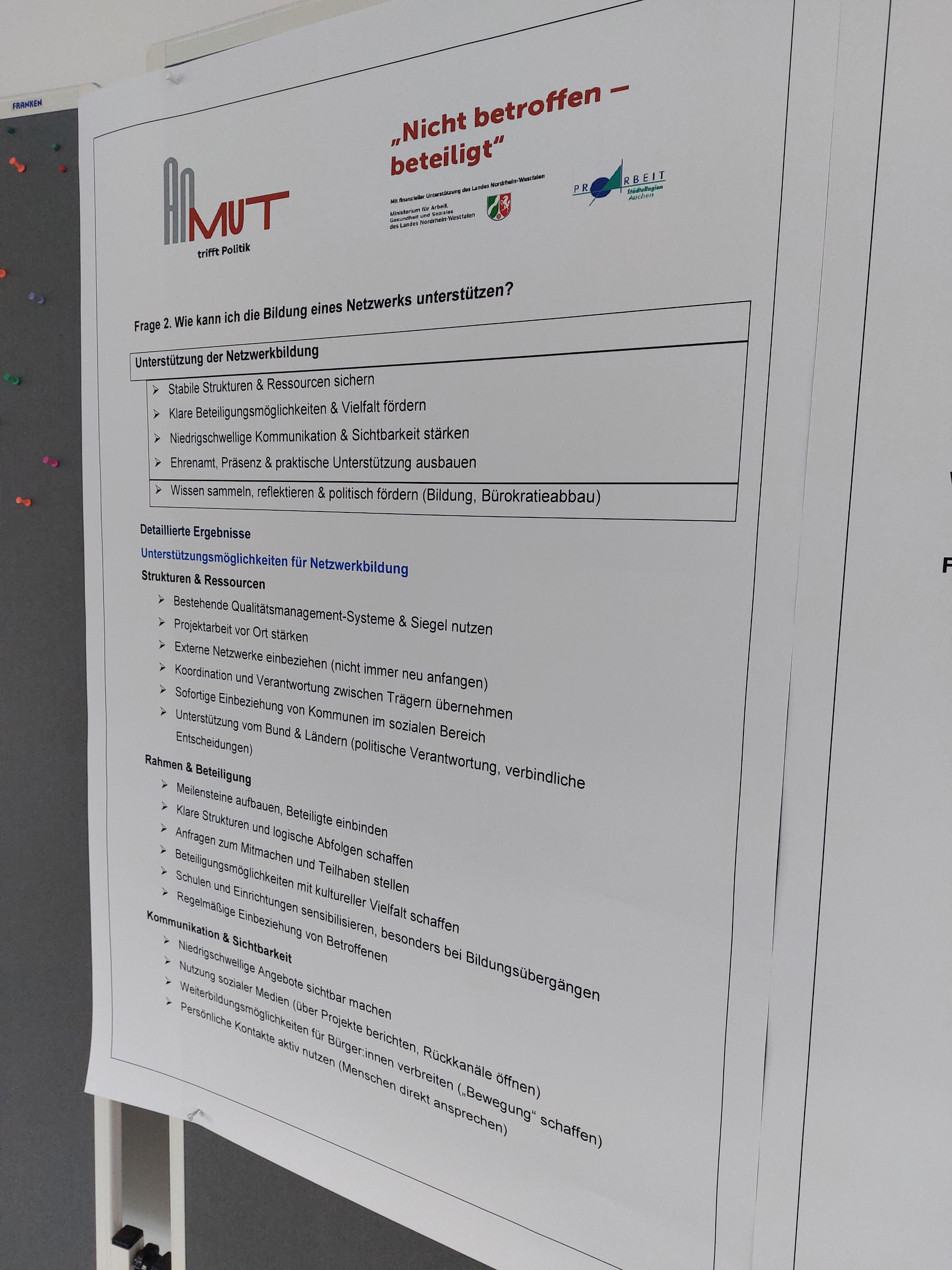 Wichtigste Ergebnisse aus der Auftaktveranstaltung